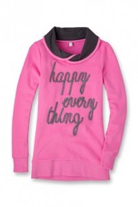 Baumwoll Sweatshirt mit hohem Kragen