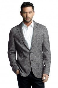 Baumwoll/Woll Strick-Blazer