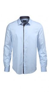 Baumwollhemd mit Konstrast-Knopfleiste