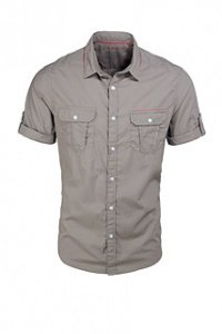 Baumwollhemd mit Neonpaspeln