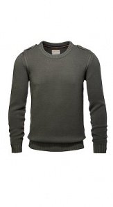 Baumwollpulli mit Struktur + Schulterrie