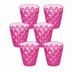 Becher Crystal S 6er Set transparent pin