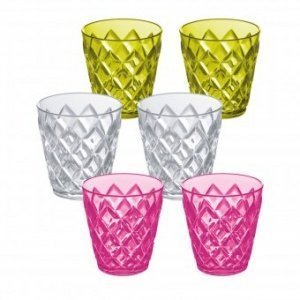 Becher Crystal S 6er Set transparent pin