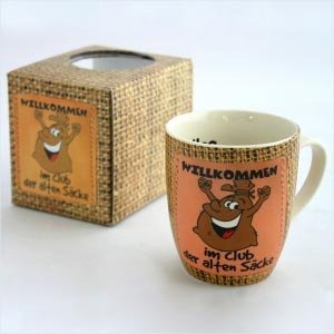 Becher mit Spruch *Alter Sack*