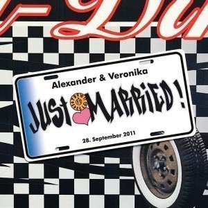 Bedrucktes Blechschild zur Hochzeit