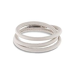 Beige Leather Charm Clip Armband