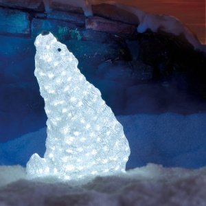 Beleuchteter Eisbär, aufrecht sitzend (200 LEDs)