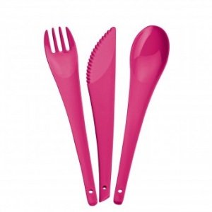 Besteck-Set Rio 3-teilig solid pink