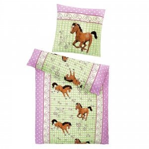 Biber-Bettwäsche "Pferde"