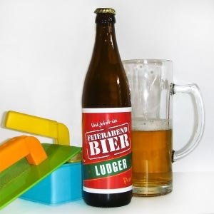 Bieraufkleber *Feierabendbier* mit Namen
