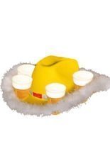 Bierhut mit Pelzrand, gelb