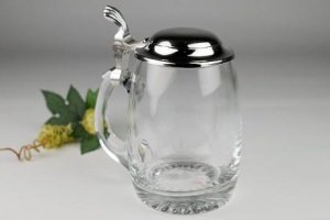 Bierkrug mit Zinndeckel 0,5 l