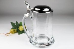 Bierkrug mit Zinndeckel 0,5 l