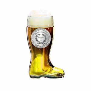 Bierstiefel 0,5 Liter mit Gravurschild