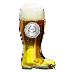 Bierstiefel 1 Liter mit Gravurschild