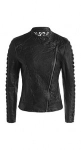 Biker Style Lederjacke + Schnürung