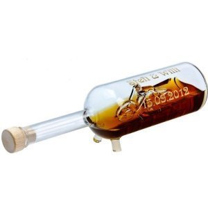 Biker in Glasflasche *mit Gravur*
