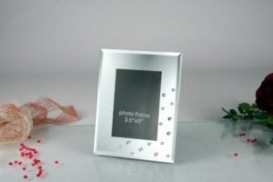 Bilderahmen mit Spiegel und Kristallstei