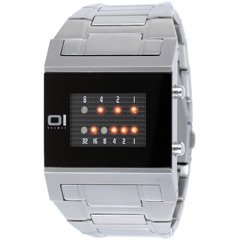 Binary Watch Kerala Trance Steel Red