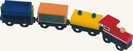 Bino Eisenbahnzubehör Güterzug aus Holz 