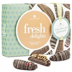 Birnen in Zartbitterschokolade mit Zucke