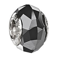 Black Faceted Bead, L