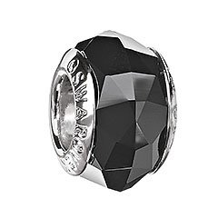 Black Faceted Bead, S