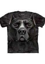 Black Pitbull Dog Face The Mountain T-Sh