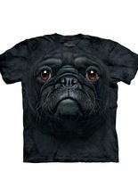 Black Pug Dog Face The Mountain T-Shirt
