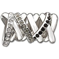 Black and White Connected Rings Bead