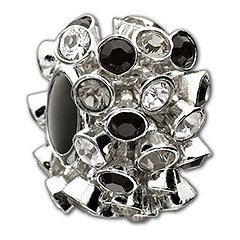 Black and White Loose Pavé Bead