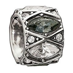 Black and White Marquise Bead