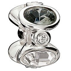 Black and White Oval Bead