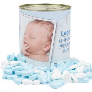 Blechdose mit Foto - Zuckerherzen - Jung