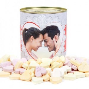 Blechdose mit Foto - Zuckerherzen