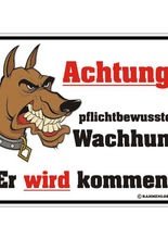 Blechschild - Achtung!...