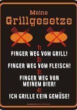 Blechschild Grillgesetze