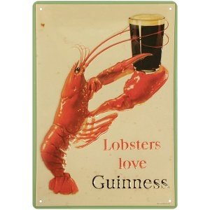 Blechschild "Guinness Lobster"