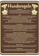 Blechschild Hunderegeln