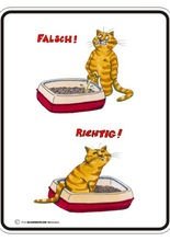 Blechschild Katze Falsch/Richtig