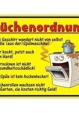 Blechschild Küchenordnung