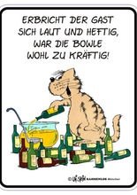 Blechschild Uli Stein Bowle zu kräftig