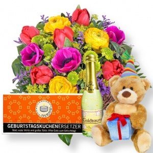 Blütenpracht und Geschenk-Set Happy Birt