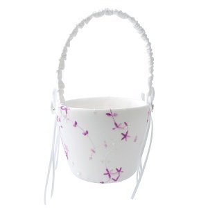 Blumenkörbchen Flieder, bestickt