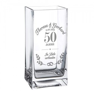 Blumenvase mit Gravur