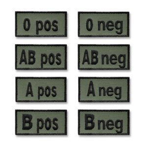 Blutgruppen Abzeichen Textil mit Klett o