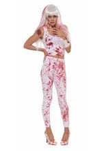 Blutige Halloween-Leggings weiss-rot