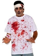 Blutiges Halloween-Shirt weiss-rot