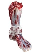 Blutiges abgetrenntes Bein wackelnd