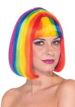 Bob-Perücke Regenbogen bunt